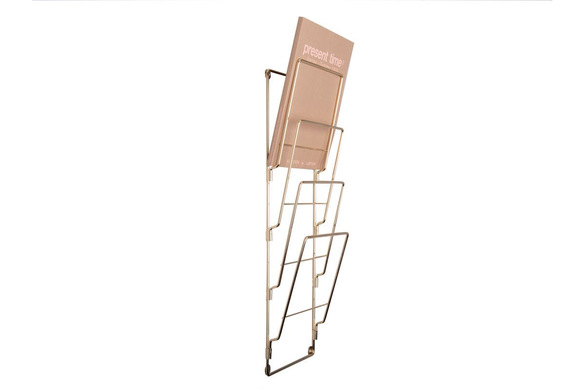 Magazinhalter Lino – Wandregal aus Draht in Gold
