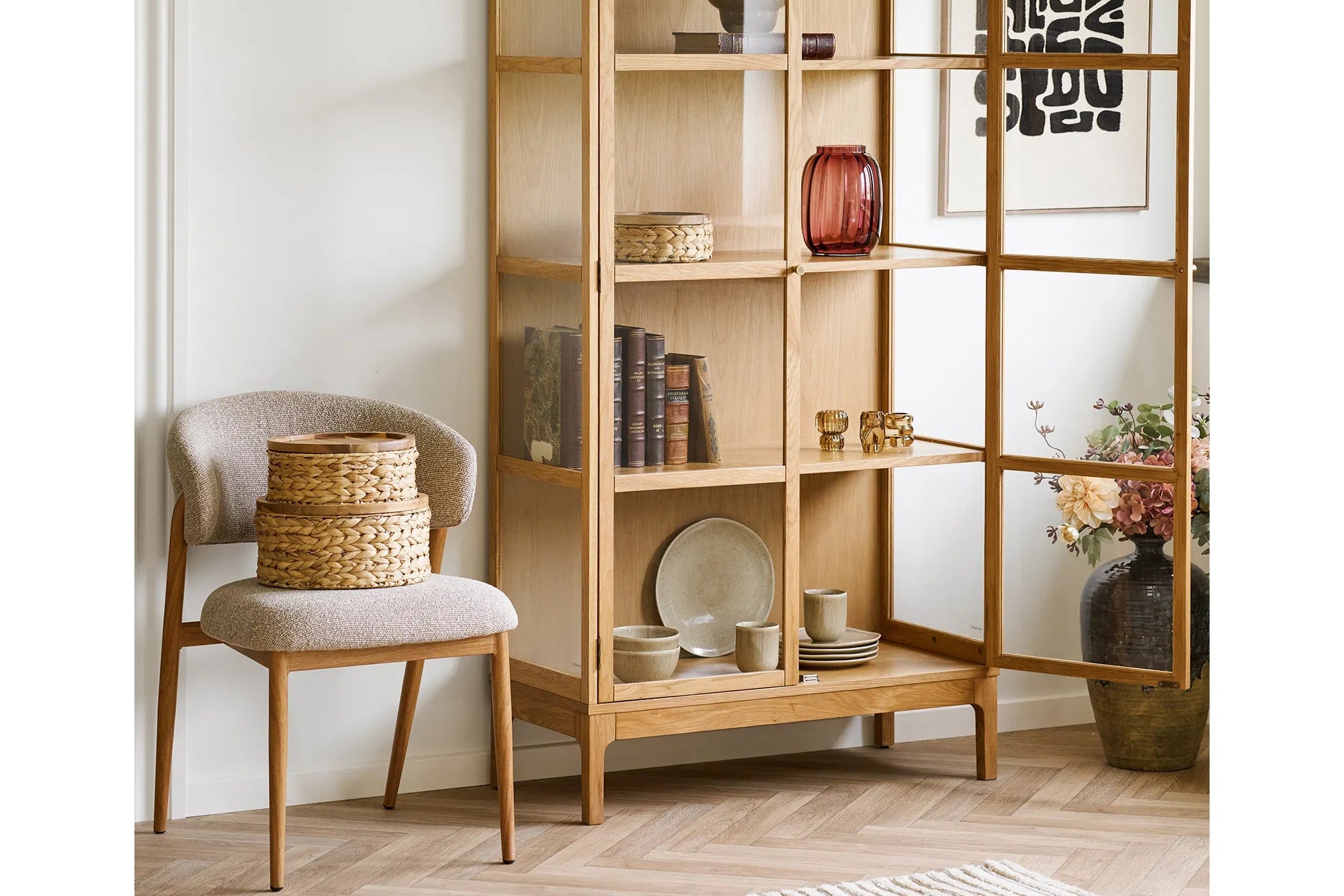 Aufbewahrungskörbe Vardina - aus Wasserhyazinthe gefertigt mit Deckel (3er Set)