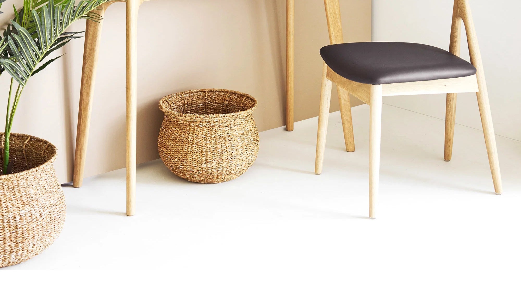 2er Set Körbe Medelin - aus Polyester und Holz