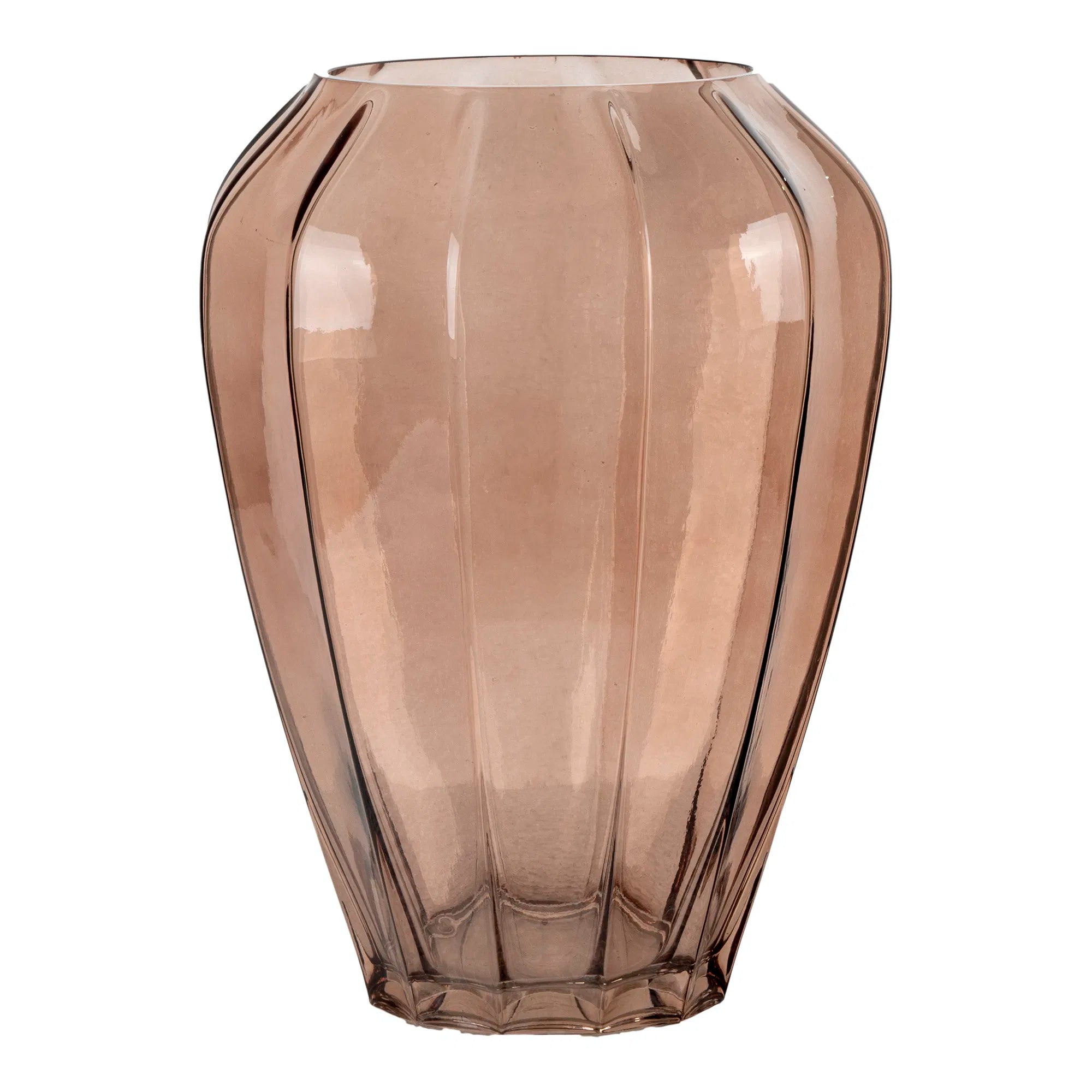 Vase „Oliviera“ – Rauchbraunes Glas