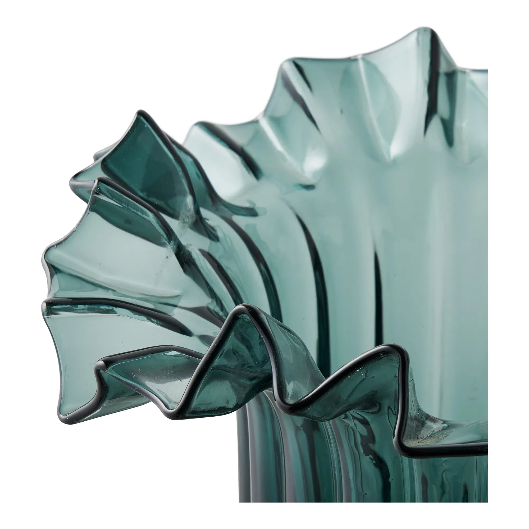Vase Norelia - edle Glasvase in dunkelgrün
