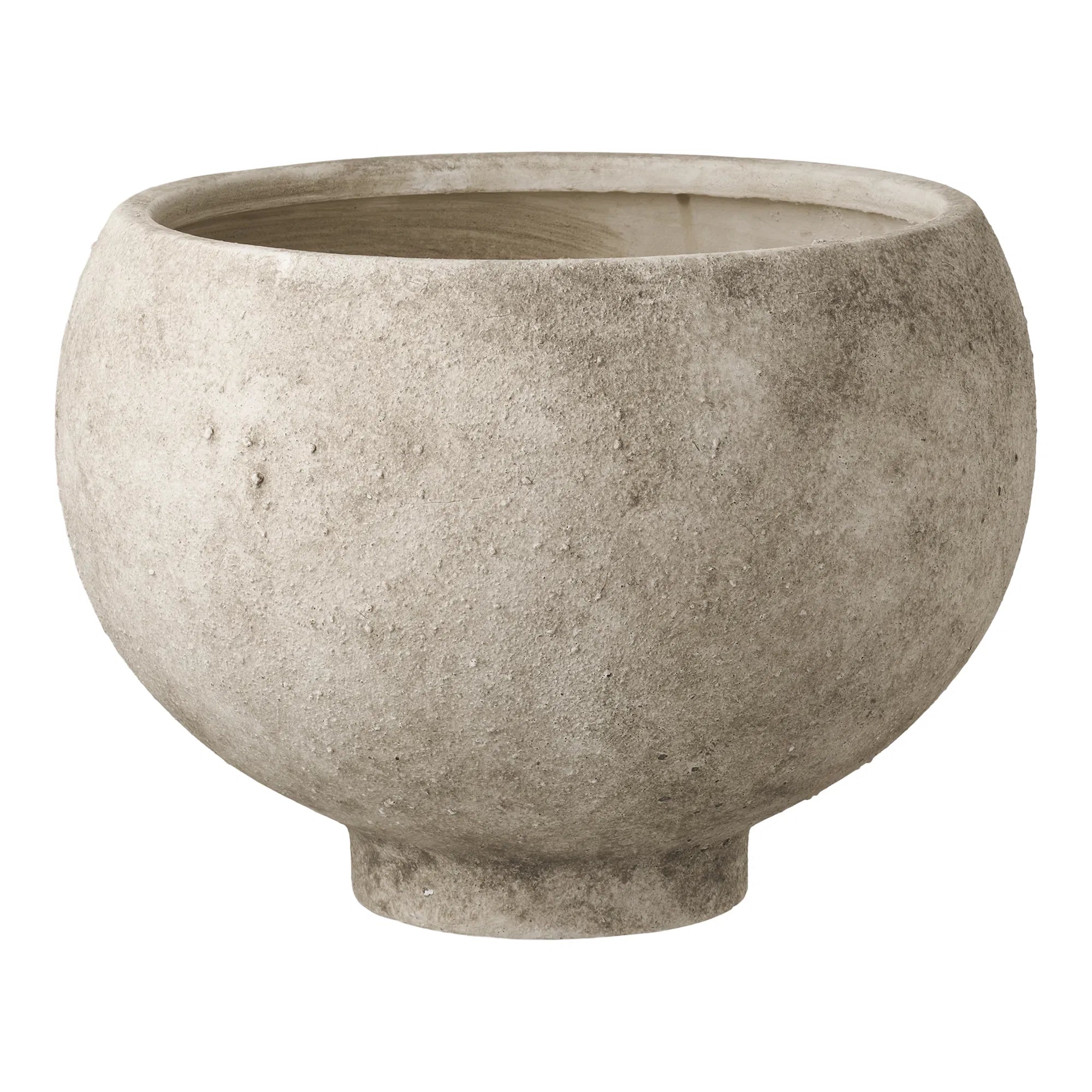 Blumentopf „Silvano“ – Graues Keramik-Design in runder Schalenform