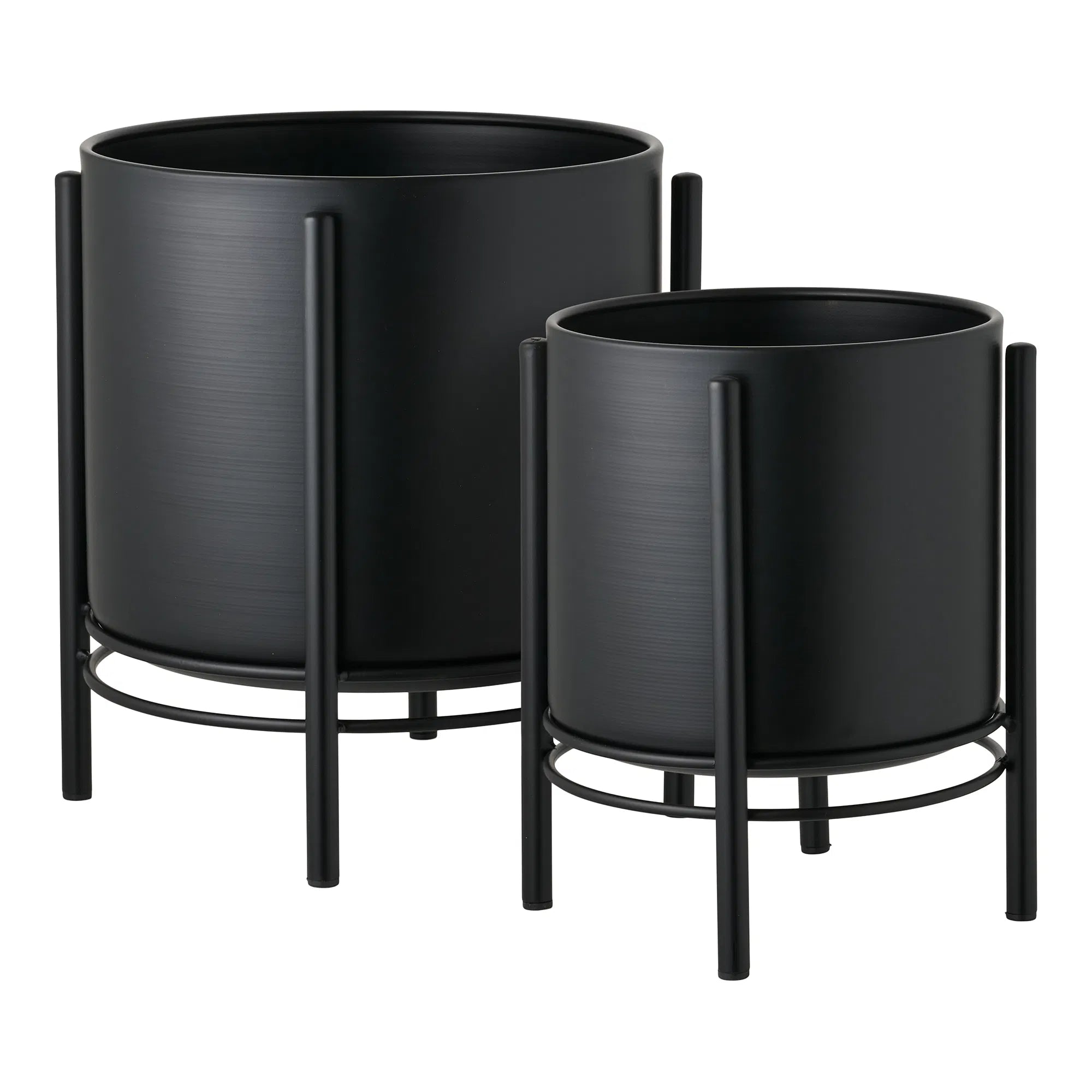 Blumentopf „Nerano“ – 2er-Set aus schwarzem Stahl