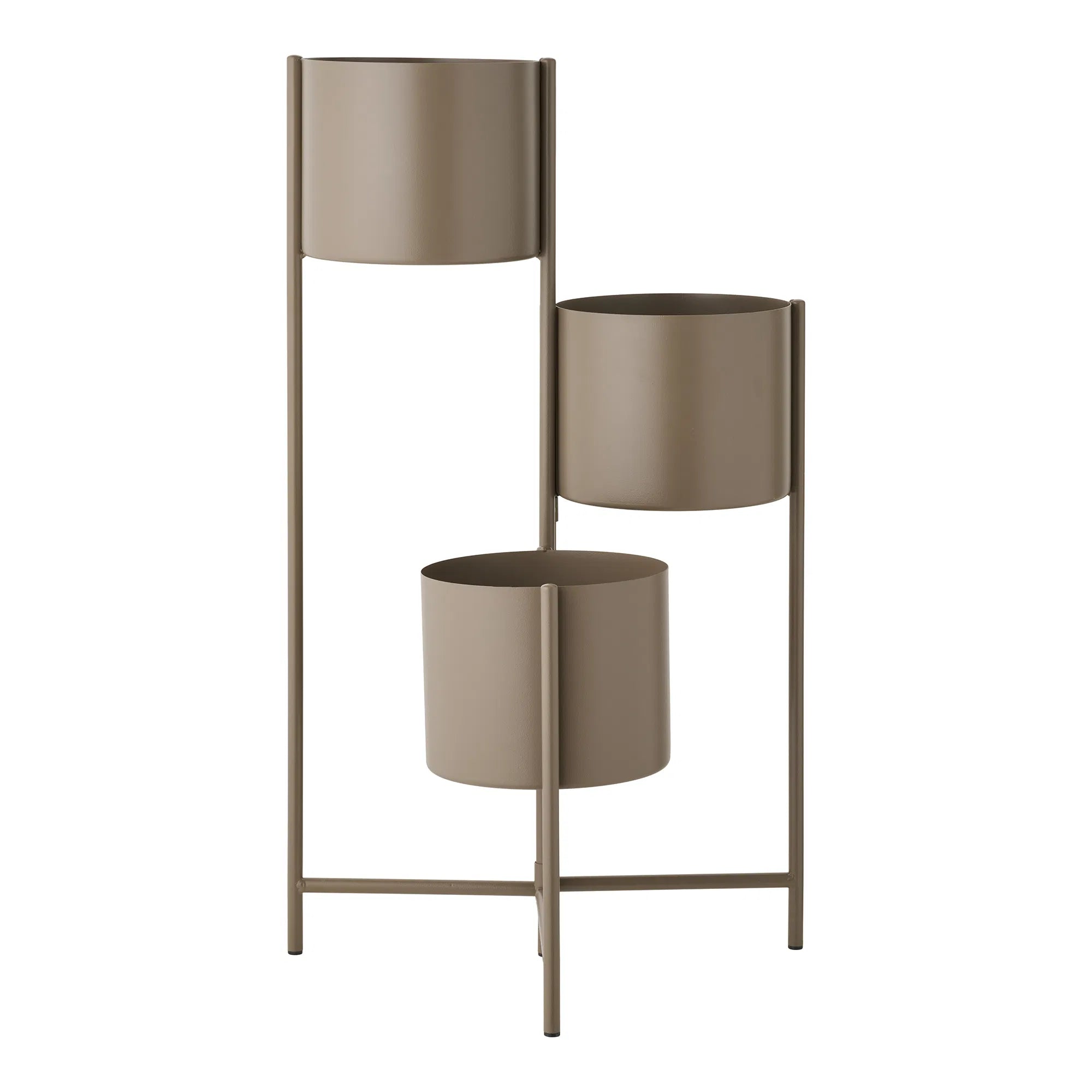 Blumentopf „Marven“ – Braun lackierter Stahl mit modernem 3er-Design