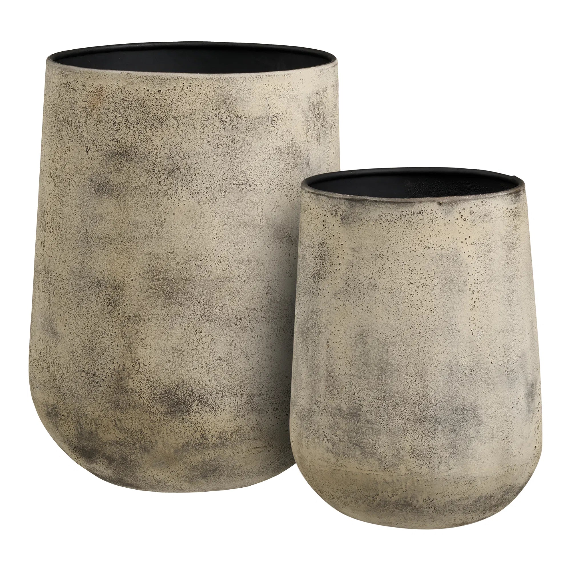 Vase Narvella - aus Metall in antiker Beigeoptik (2er Set)