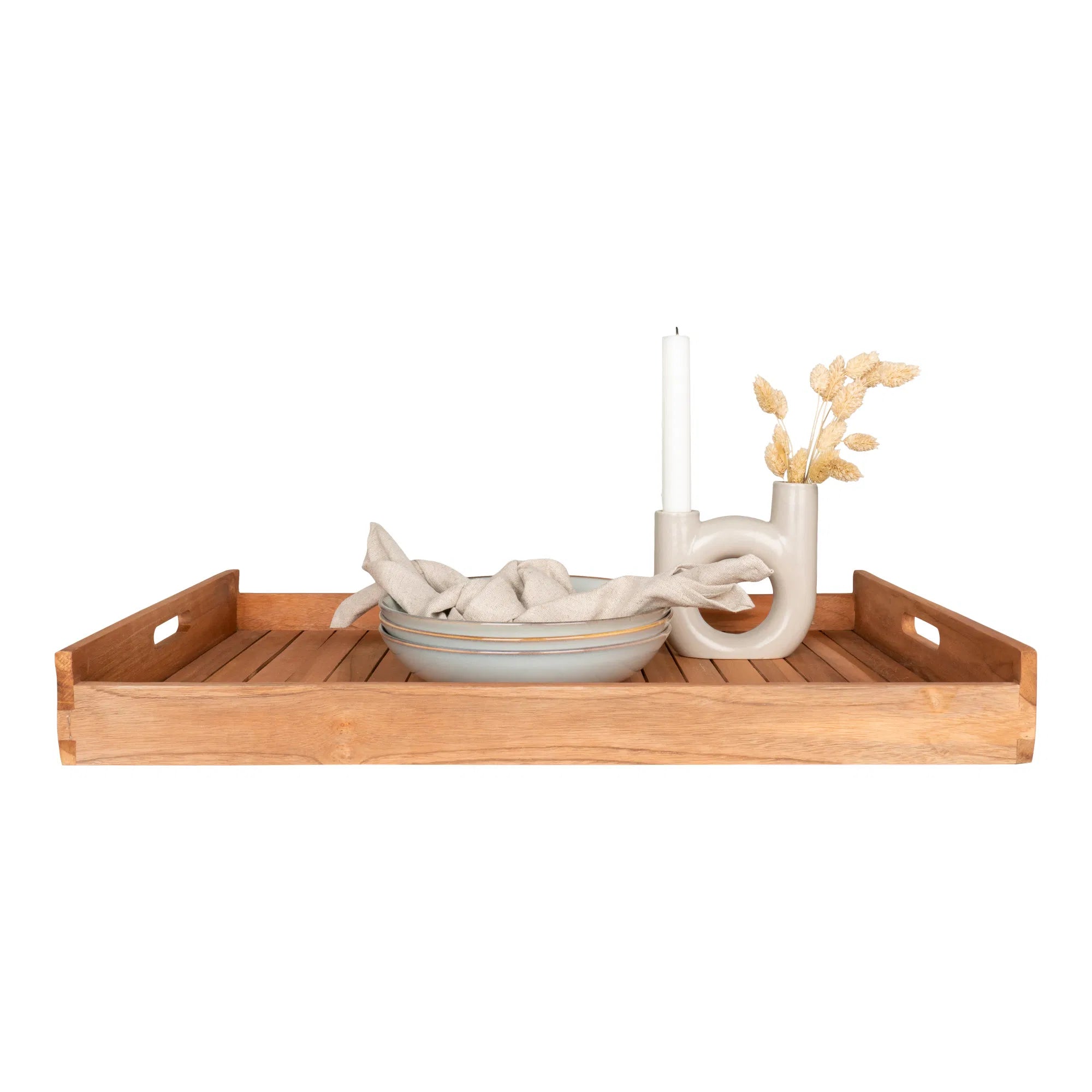 Tablett „Arvani“ – Rechteckiges Teak-Design