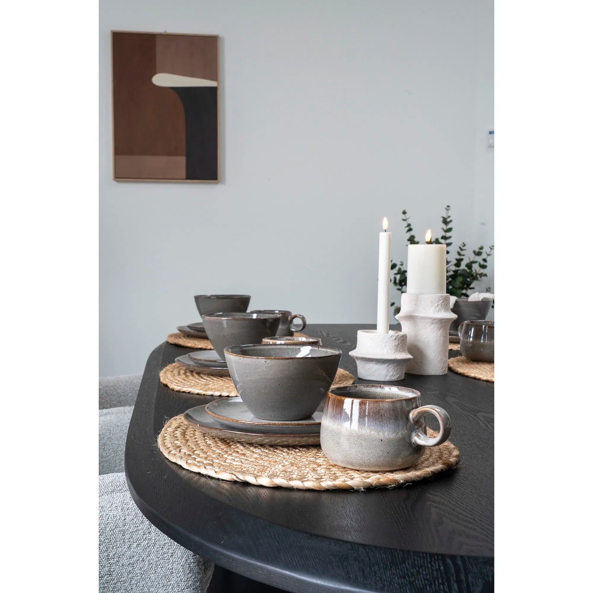 4er Set Schale „Selma“ – Reaktive Glasur in Grau-Braun