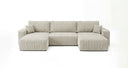 Designer Sofa Noma U mit Schlaffunktion und Stauraum in Cord