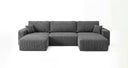 Designer Sofa Noma U mit Schlaffunktion und Stauraum in Cord