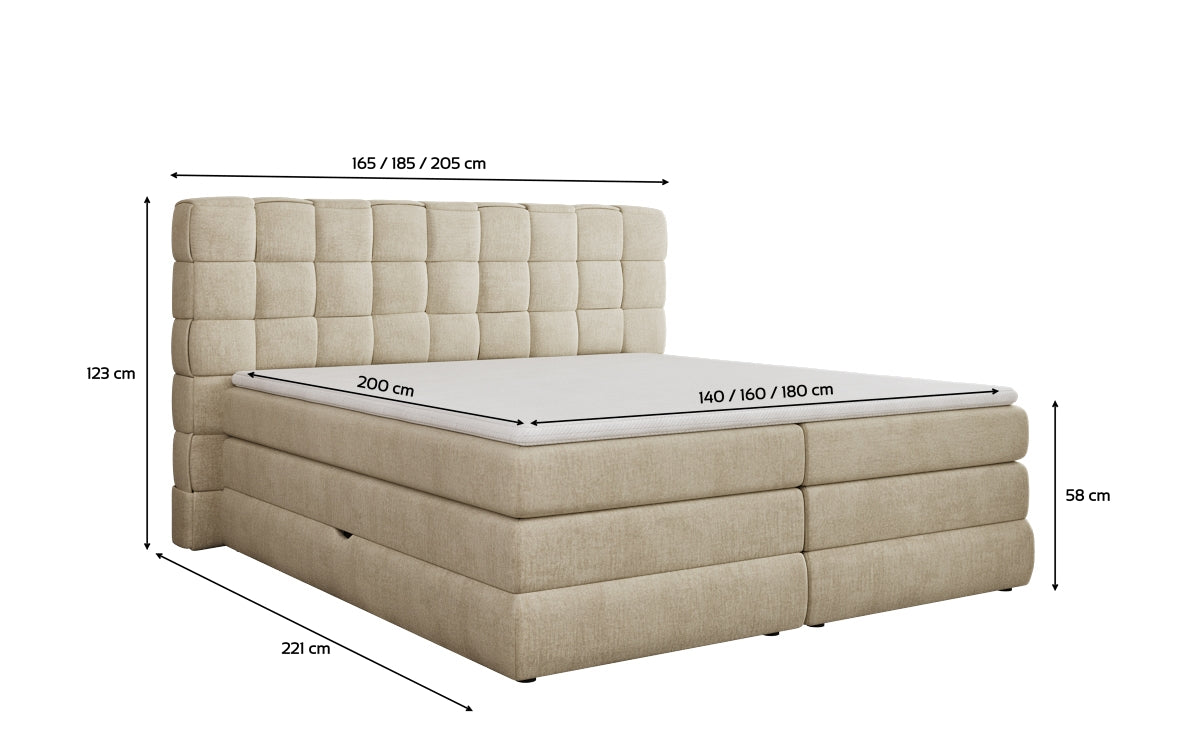 Boxspringbett Trama mit Stauraum in Samt