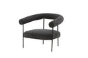 Designer Loungesessel Haga – Anthrazit, Bouclé mit Stahlgestell