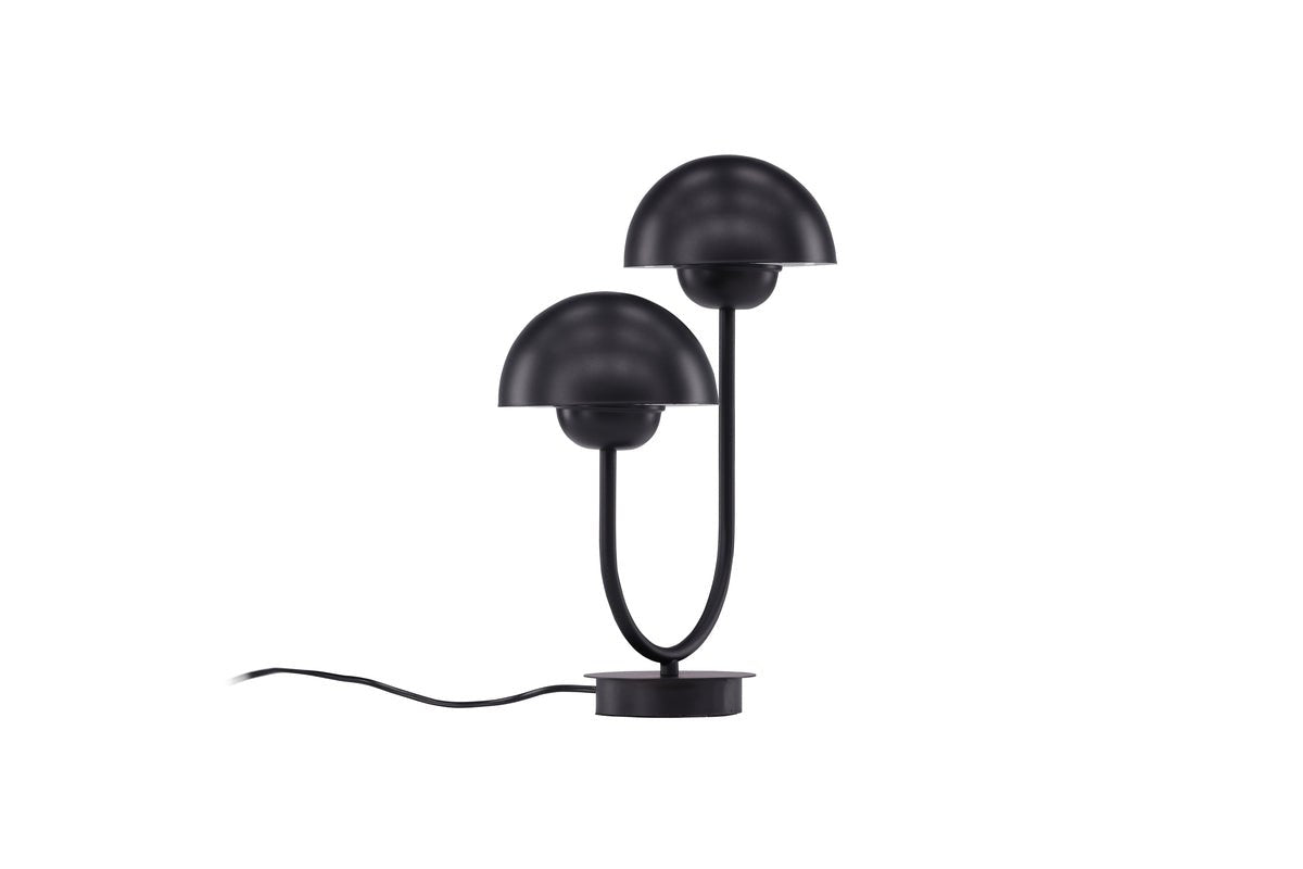 Tischlampe „Noir Duo“ – Elegante Schwarzstahl-Lampe mit Doppelkuppel
