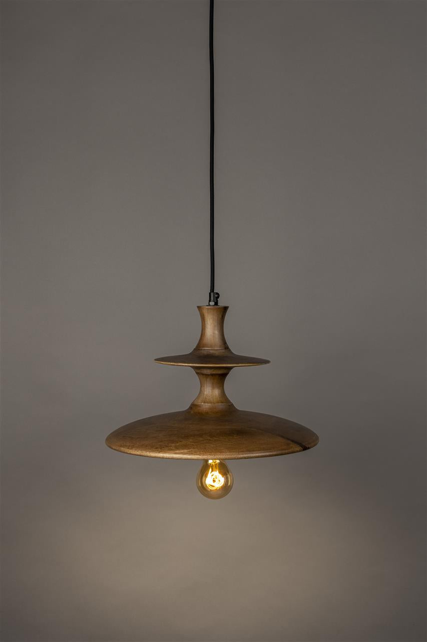 Hängelampe Soloria S – aus Mangoholz in Beige