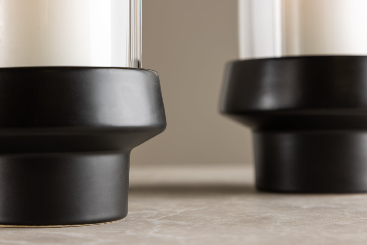 Laterne Harmony - Laterne aus Glas und Steinzeug in verschiedenen Farben