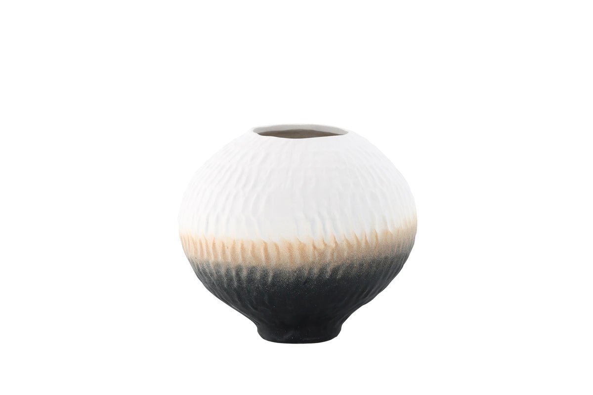 Vase „Aurea“ Ø 24 cm – Beige mit Farbverlauf