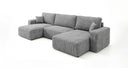 Designer Sofa Noma U mit Schlaffunktion und Stauraum in Cord