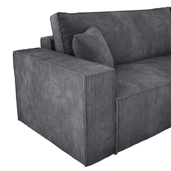 Designer Sofa Velanova mit Schlaffunktion und Stauraum aus Cord