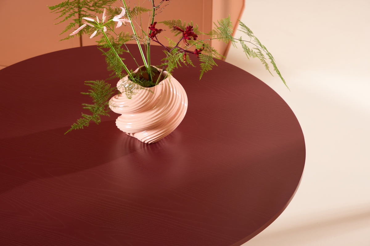 Esstisch Arden – Runder Esstisch in Burgunderrot (Ø 110 cm)