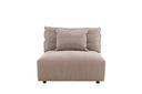 Designer Lounge Sessel Lanzia – Braun mit Leinenoptik