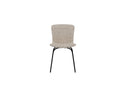 2er Set - Esszimmerstuhl Leo in Beige mit schwarzen Beinen