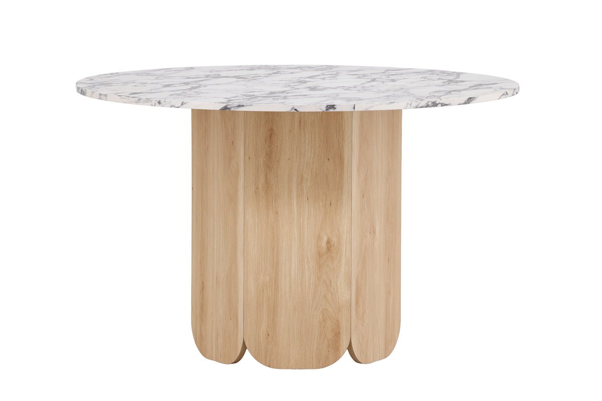 Esstisch Agesta - runder Esstisch mit Tischplatte in Hellgrau, Mokka und Schwarz