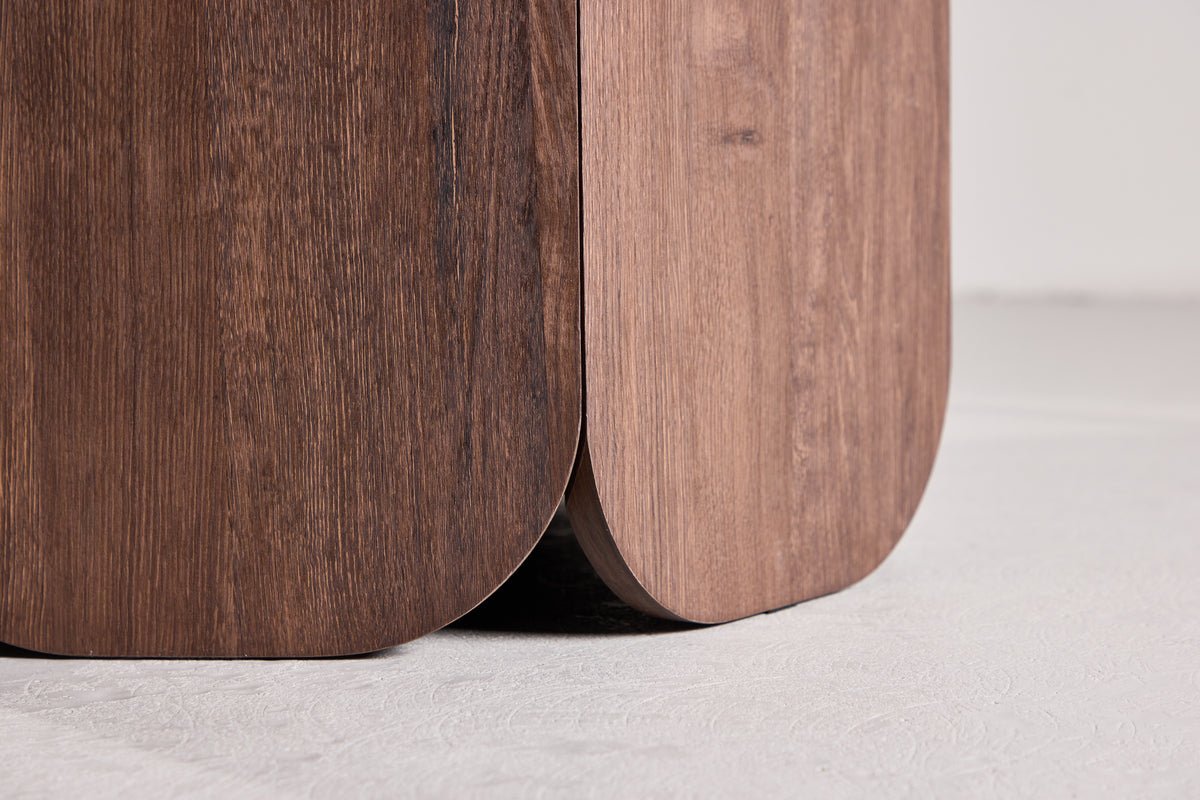 Esstisch Agesta - runder Esstisch mit Tischplatte in Hellgrau, Mokka und Schwarz