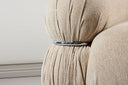 Designer Lounge Sessel Mika – Beige, Samtige Polsterung mit Chromdetails