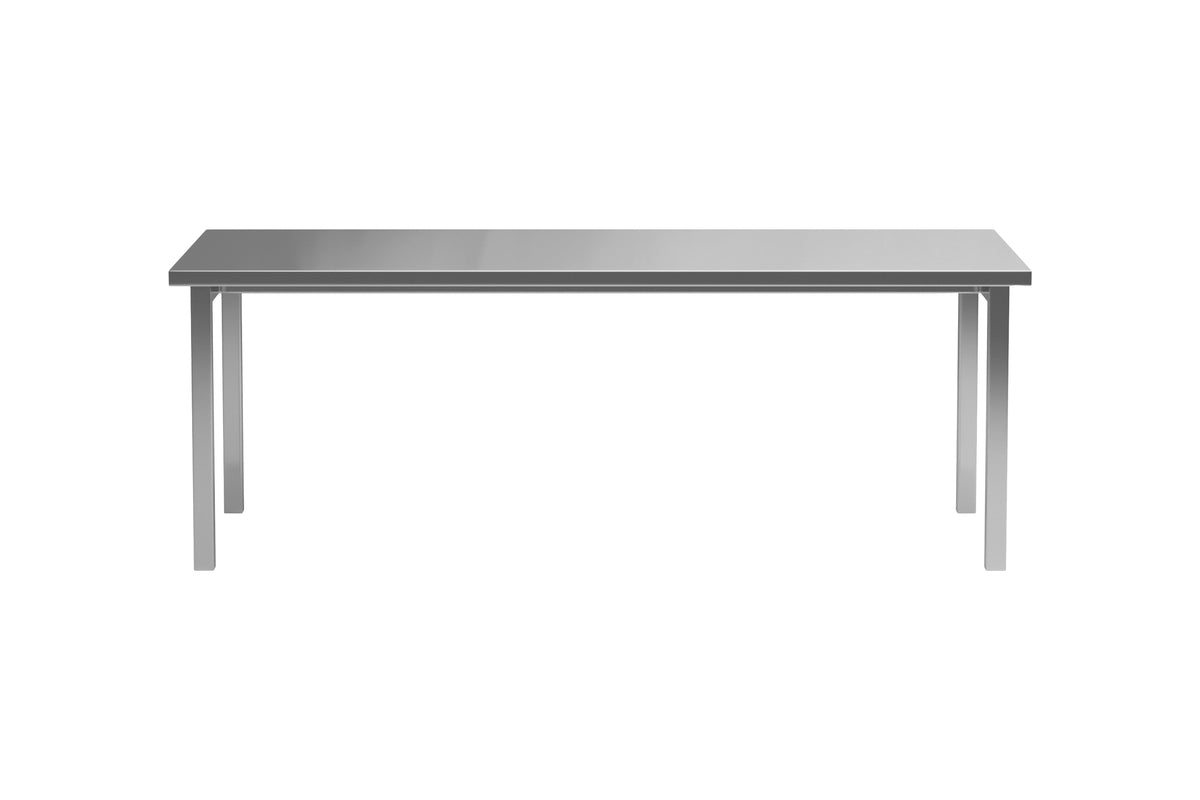 Esstisch Luan - in Silber mit Edelstahl-Oberfläche