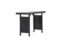 Garten Beistelltisch Pandora -  Aus Rattan und Glas in Schwarz