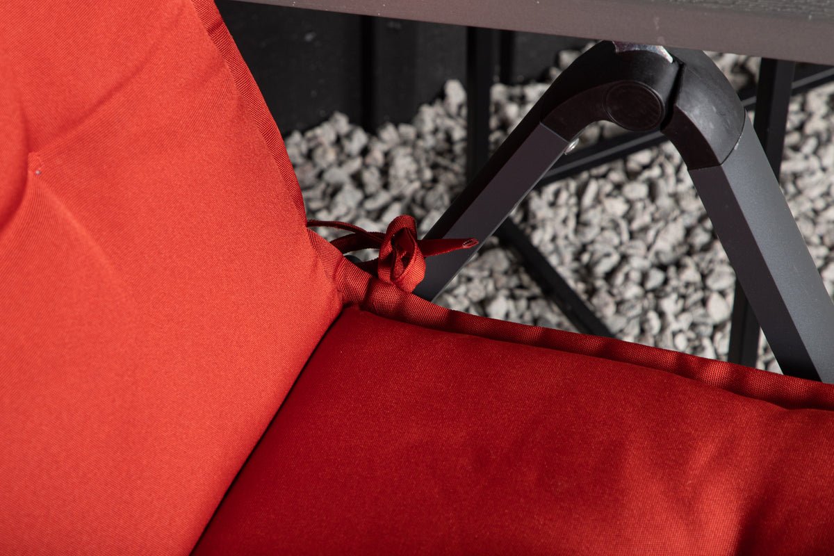 6er Set - Stuhlkissen Philly aus Polyester in Grau, Rot