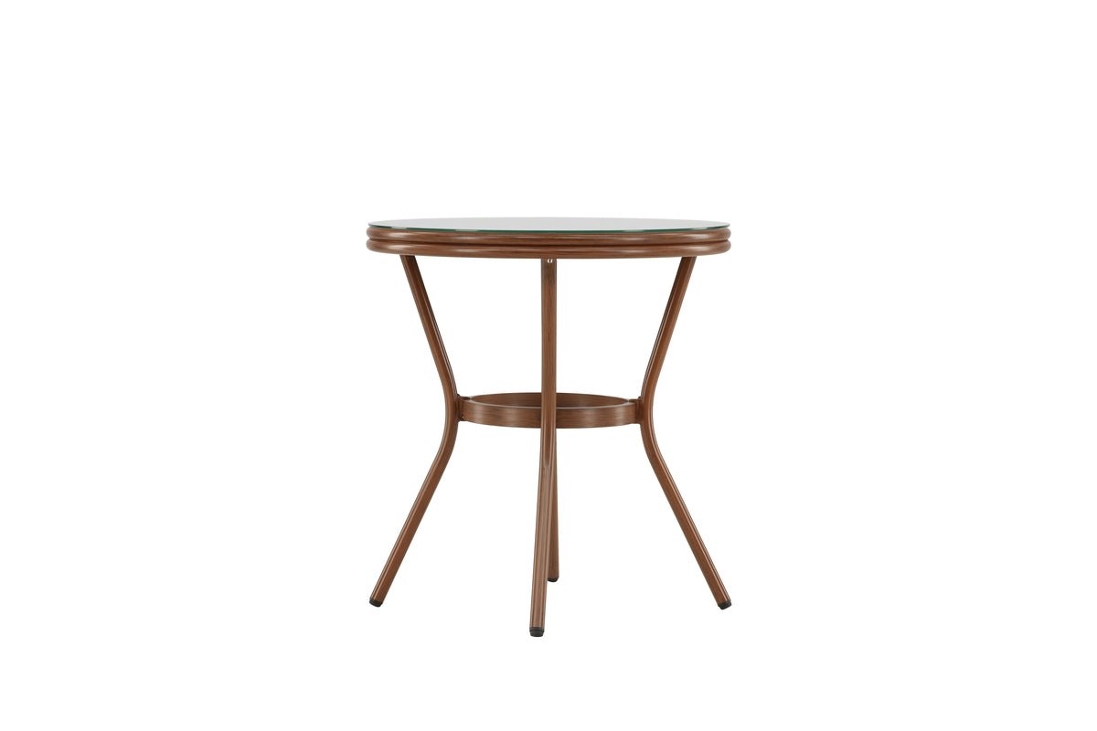 Kaffeetisch Simon -  Ø70 mit brauner Tischplatte