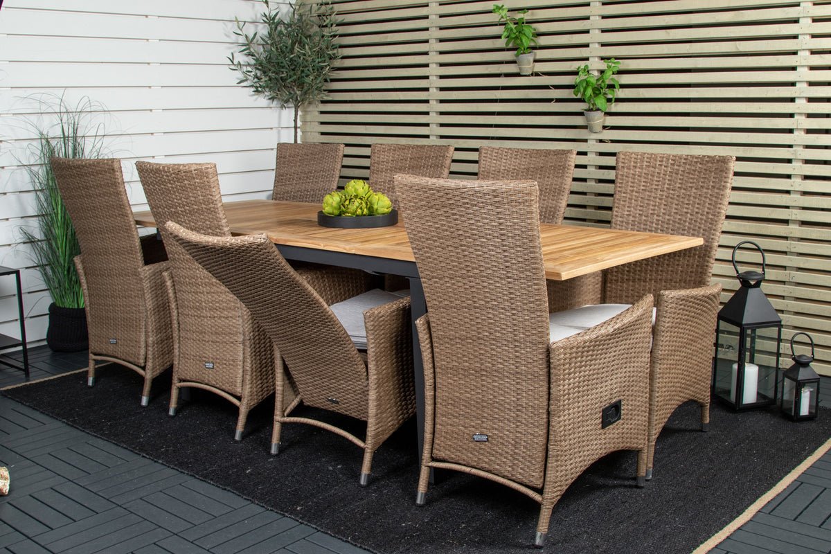 2er Set - Venezia Gartenstuhl in Rattanoptik in Schwarz, Weiß oder Naturoptik