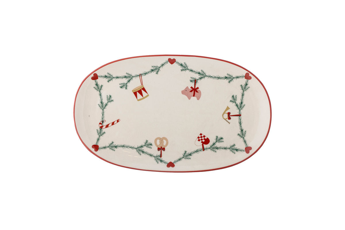 Servierplatte Sasha – Steingut mit weihnachtlichem Dekor