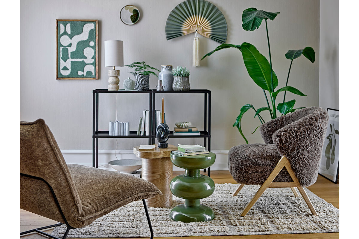 Beistelltisch Zuko – Skulpturales Design in glänzendem Grünton