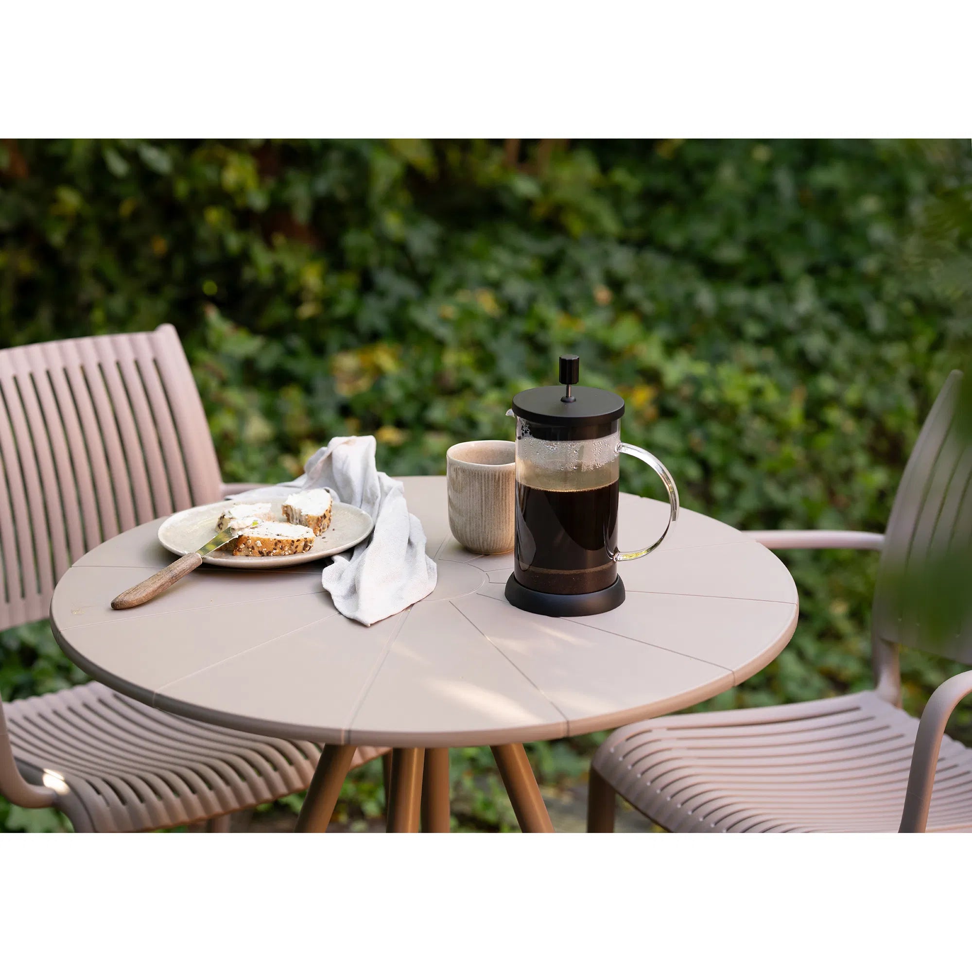 Garten Beistelltisch Mavlina -  aus Stahl in Taupe