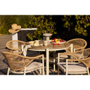 Garten Beistelltisch Ylvorin - elegantes Design in Beige mit Holz