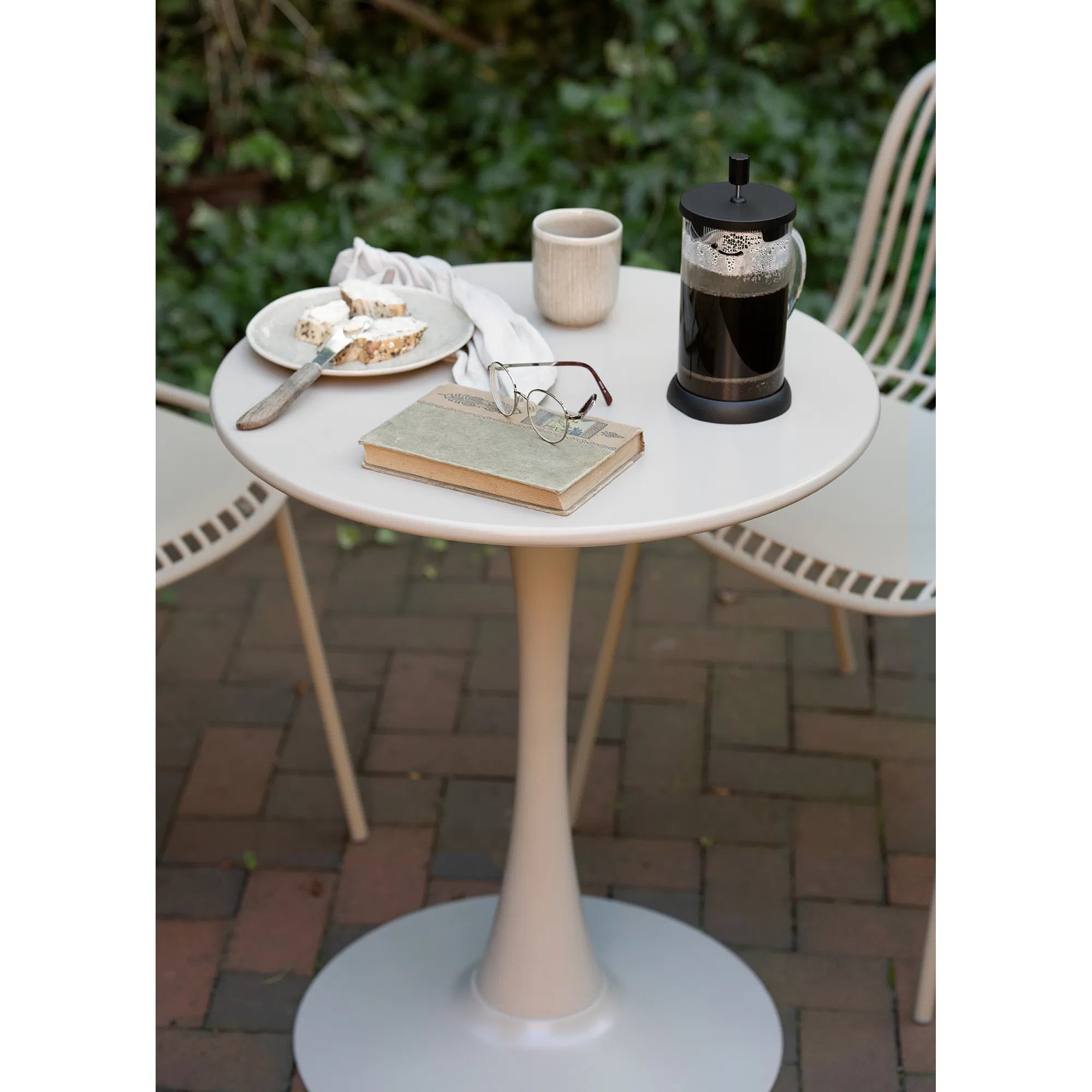 Garten Beistelltisch Serevina - modernes Desing in Taupe