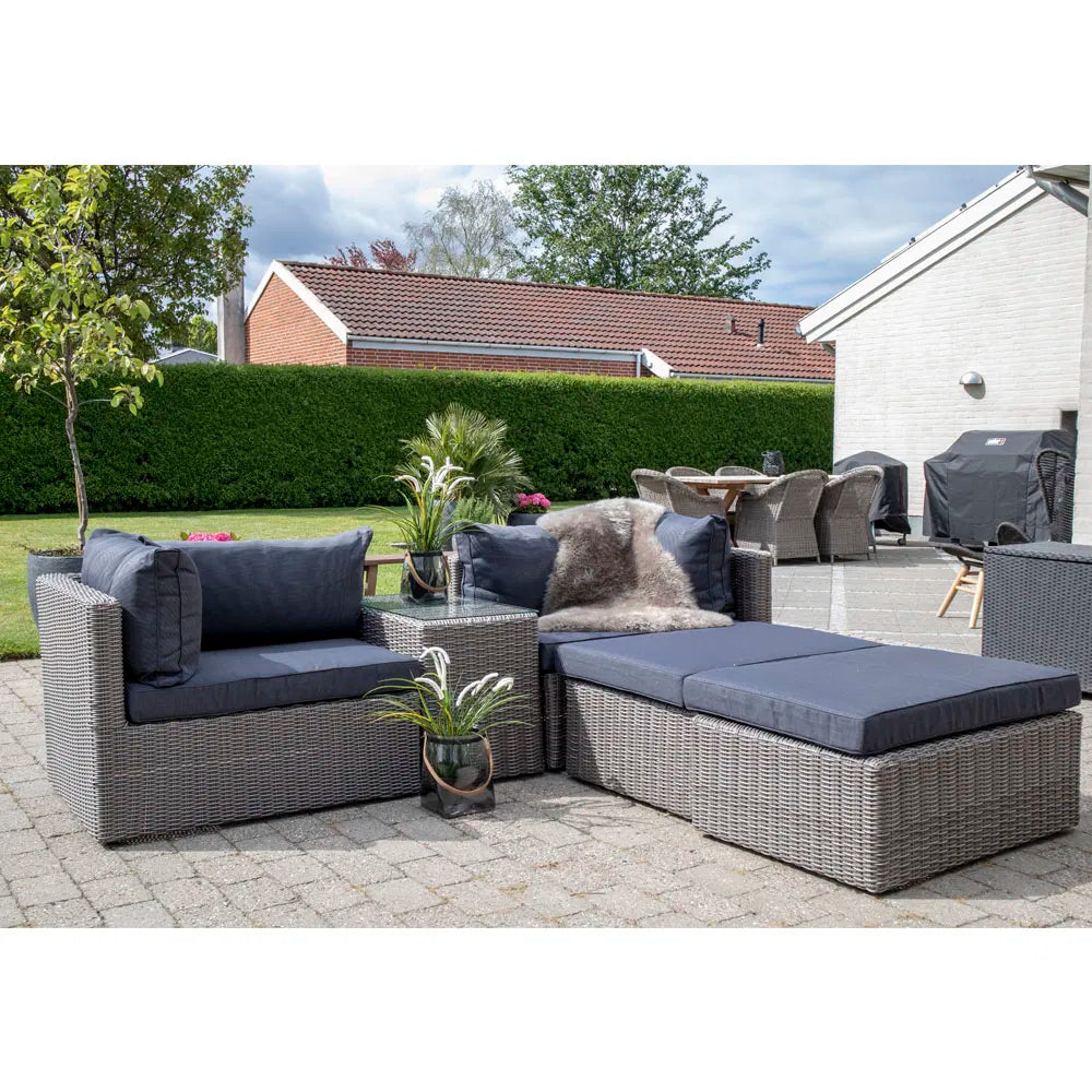 Garten Lounge Set Livorno Grau aus Polyrattan