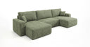 Designer Sofa Noma U mit Schlaffunktion und Stauraum in Cord