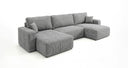 Designer Sofa Noma U mit Schlaffunktion und Stauraum in Cord