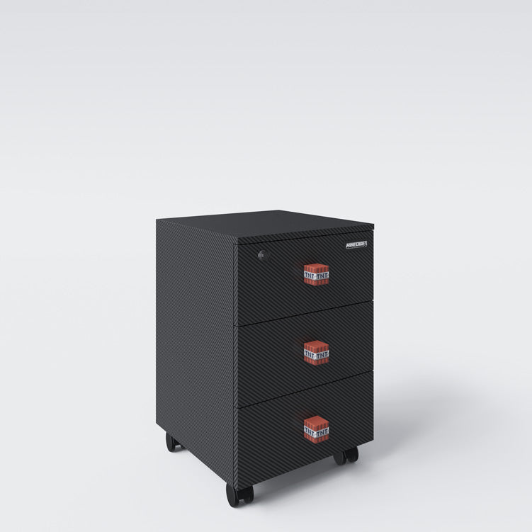 Minecraft Rollcontainer „TNT Move“ – mit 3 Schubladen & Rollen