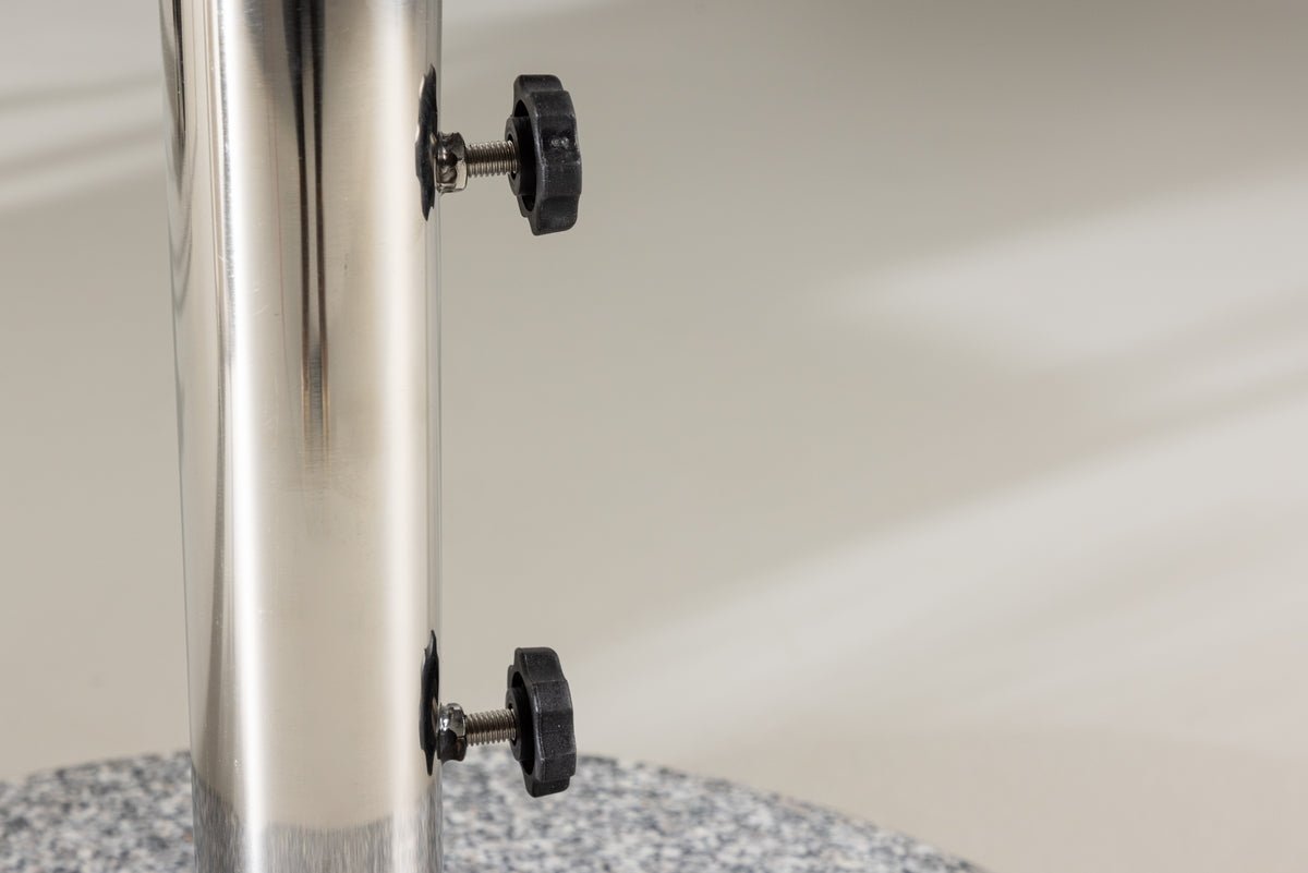 Sonnenschirmständer Dom - 40 kg Granit Schirmständer mit Rollen in Grau