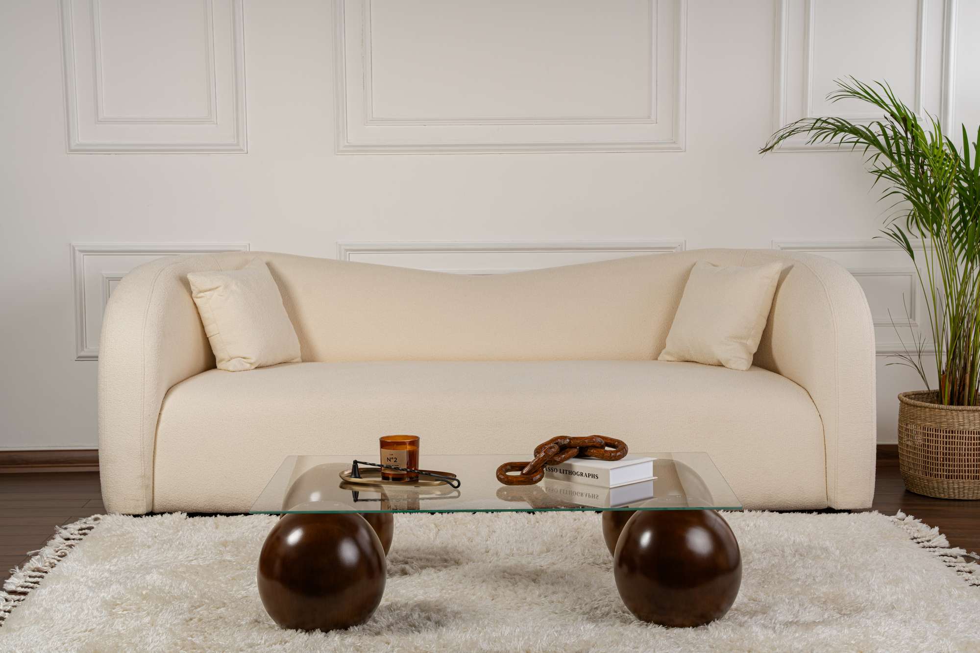 Couchtisch Pavello - mit rechteckiger, gehärteter Tischglasplatte