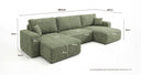 Designer Sofa Noma U mit Schlaffunktion und Stauraum in Cord
