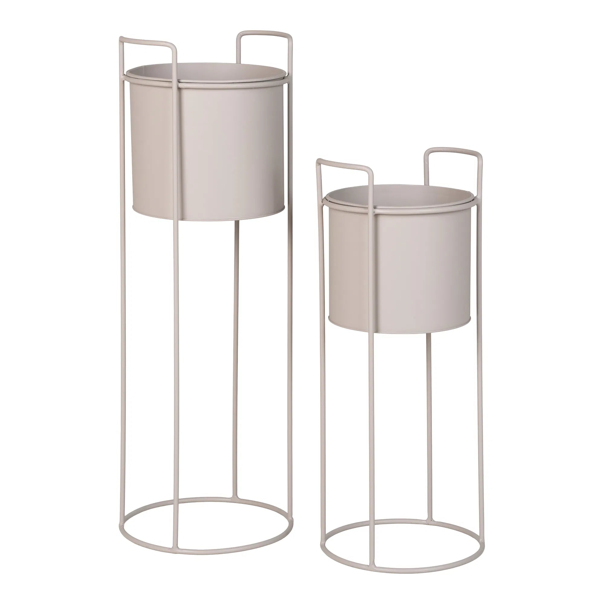 Blumentopf „Salentino“ – Sandfarbener Stahl-Look im 2er-Set