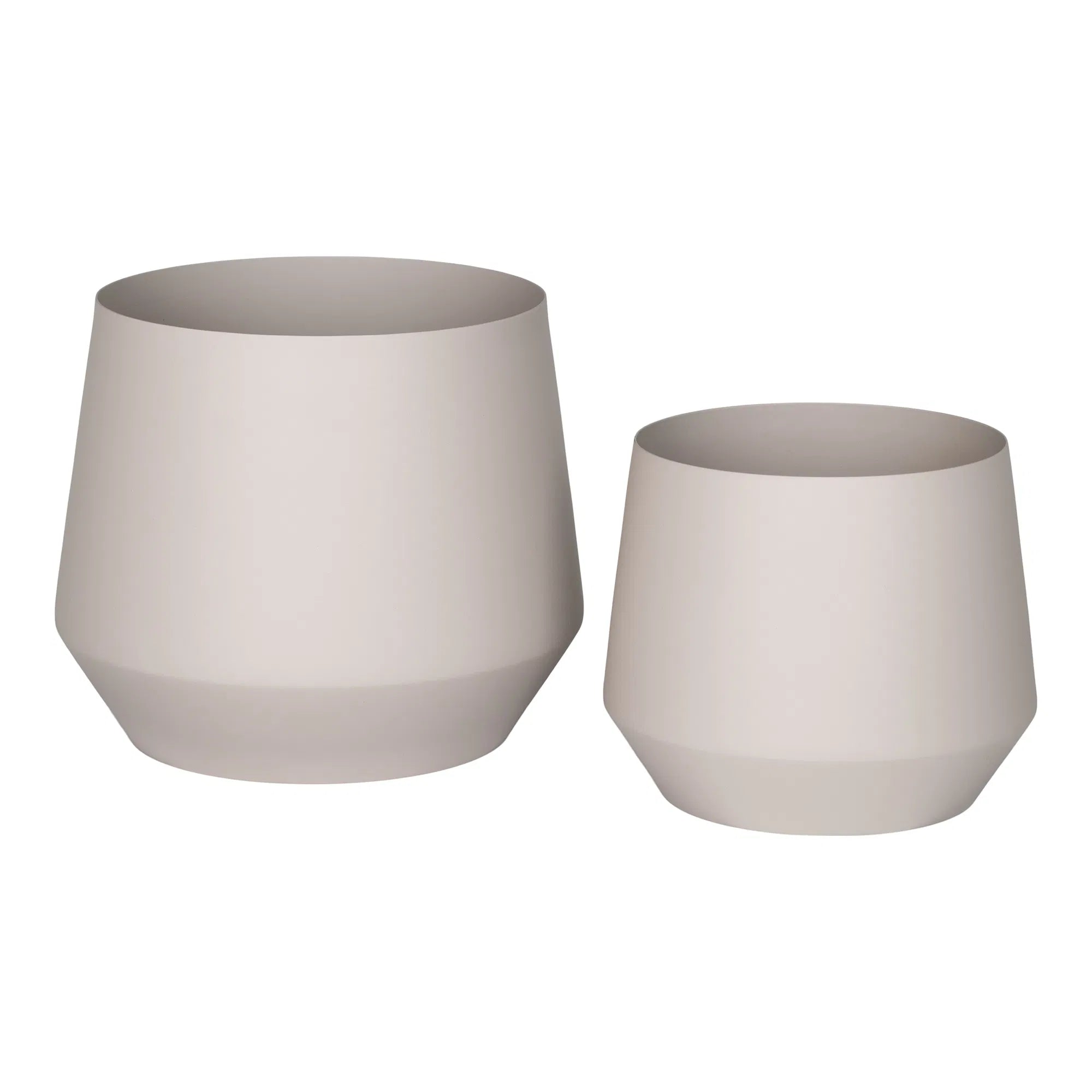 Blumentopf „Trofa“ – Sandfarbener Stahl-Look im 2er-Set