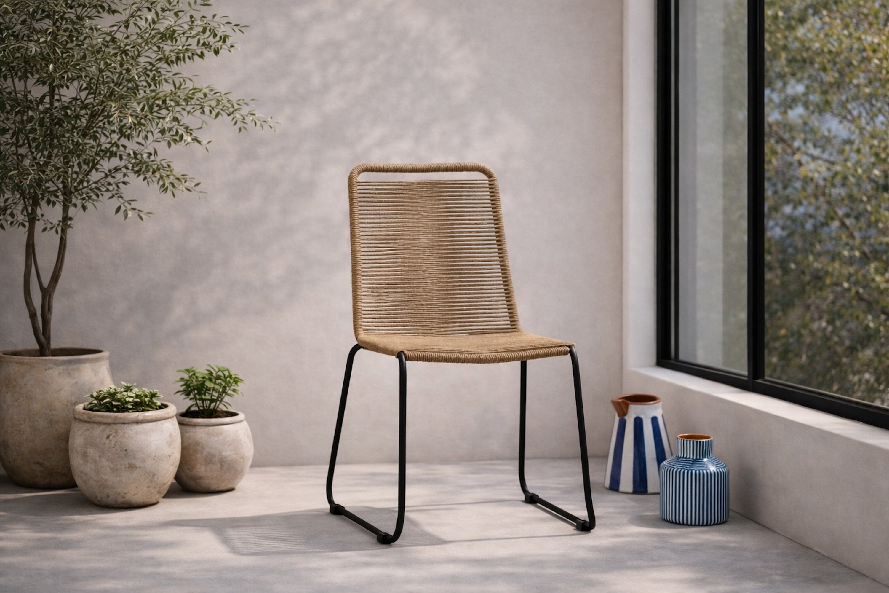2er Set - Gartenstuhl Lina aus Metall/Polyester