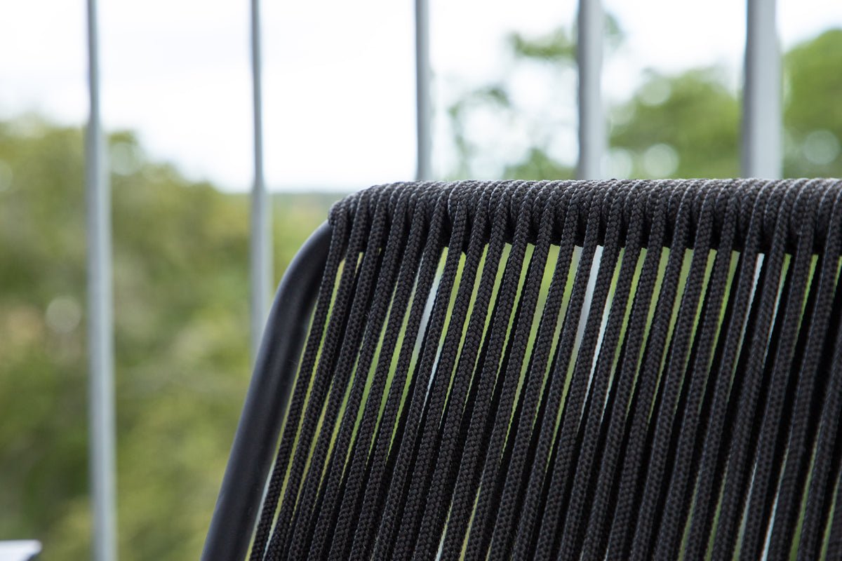 2er Set - Gartenstuhl Malta aus Metall, farbiges Seilgeflecht