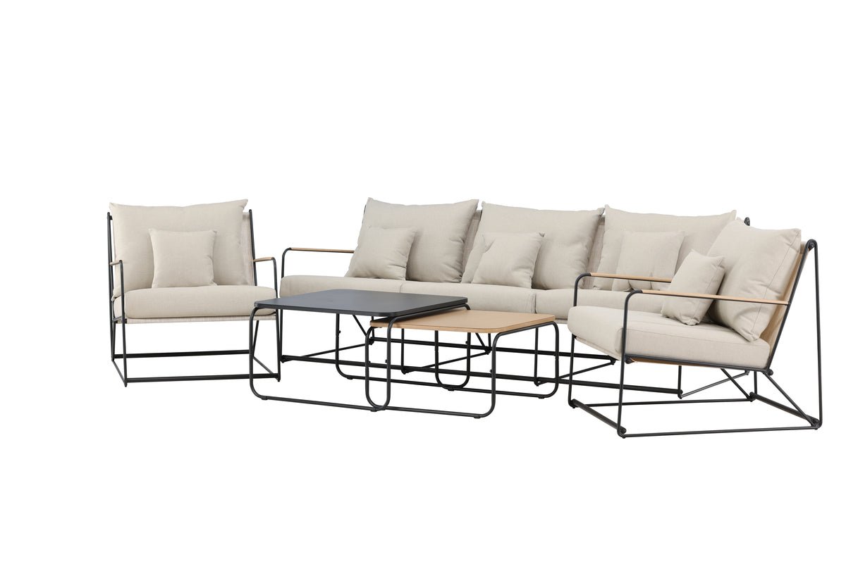 Garten Loungeset Santorini – wetterfest in mediterranem Design mit Kissen