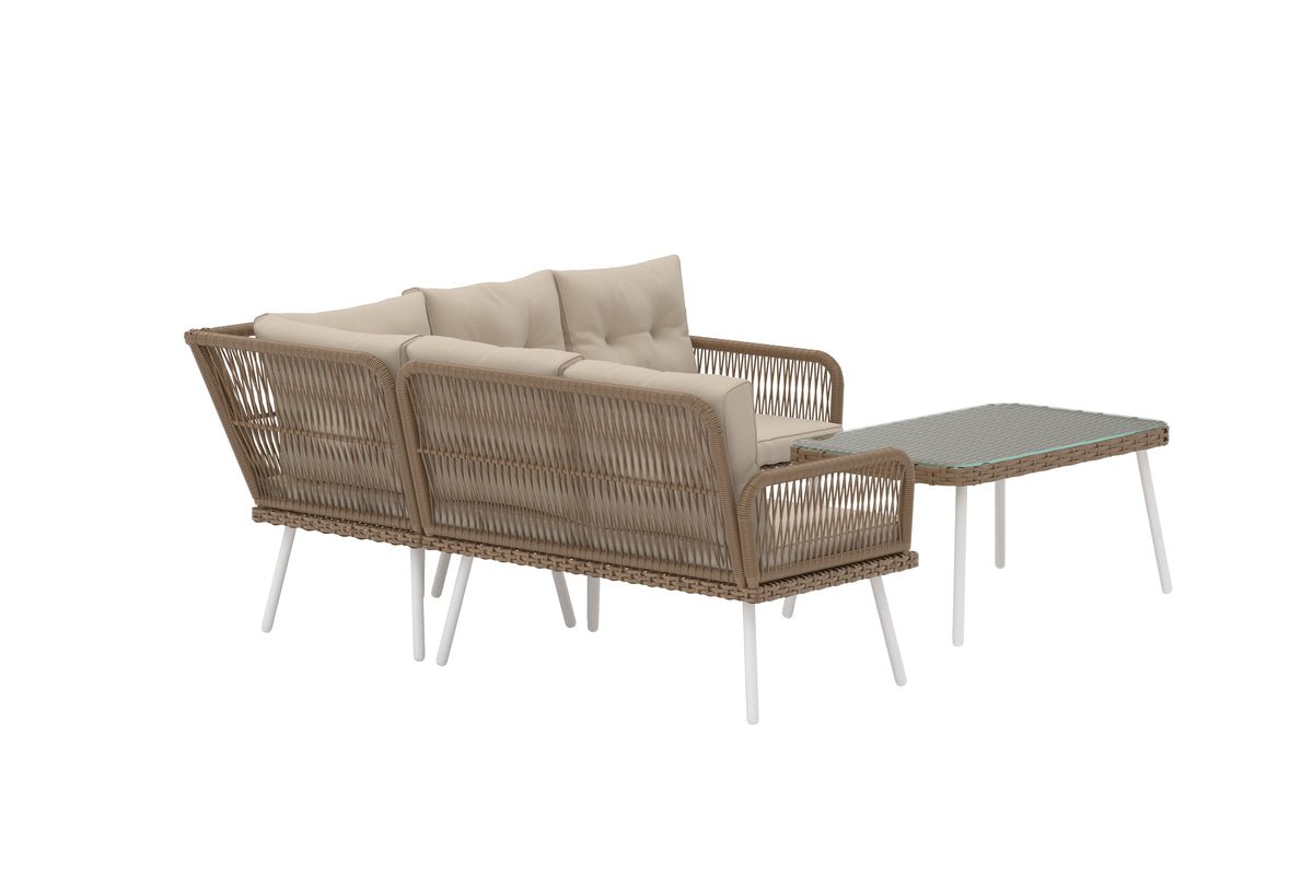 Garten Loungeset Deco – in Beige für Garten, Terrasse & Balkon